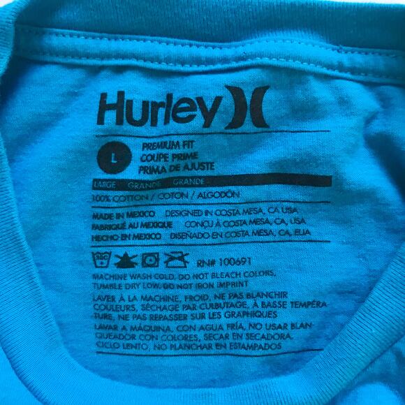 Hurley Men's Large Premier Fit 100% Cotton Crew Neck Short Sleeve T-Shirt - Picture 3 of 6